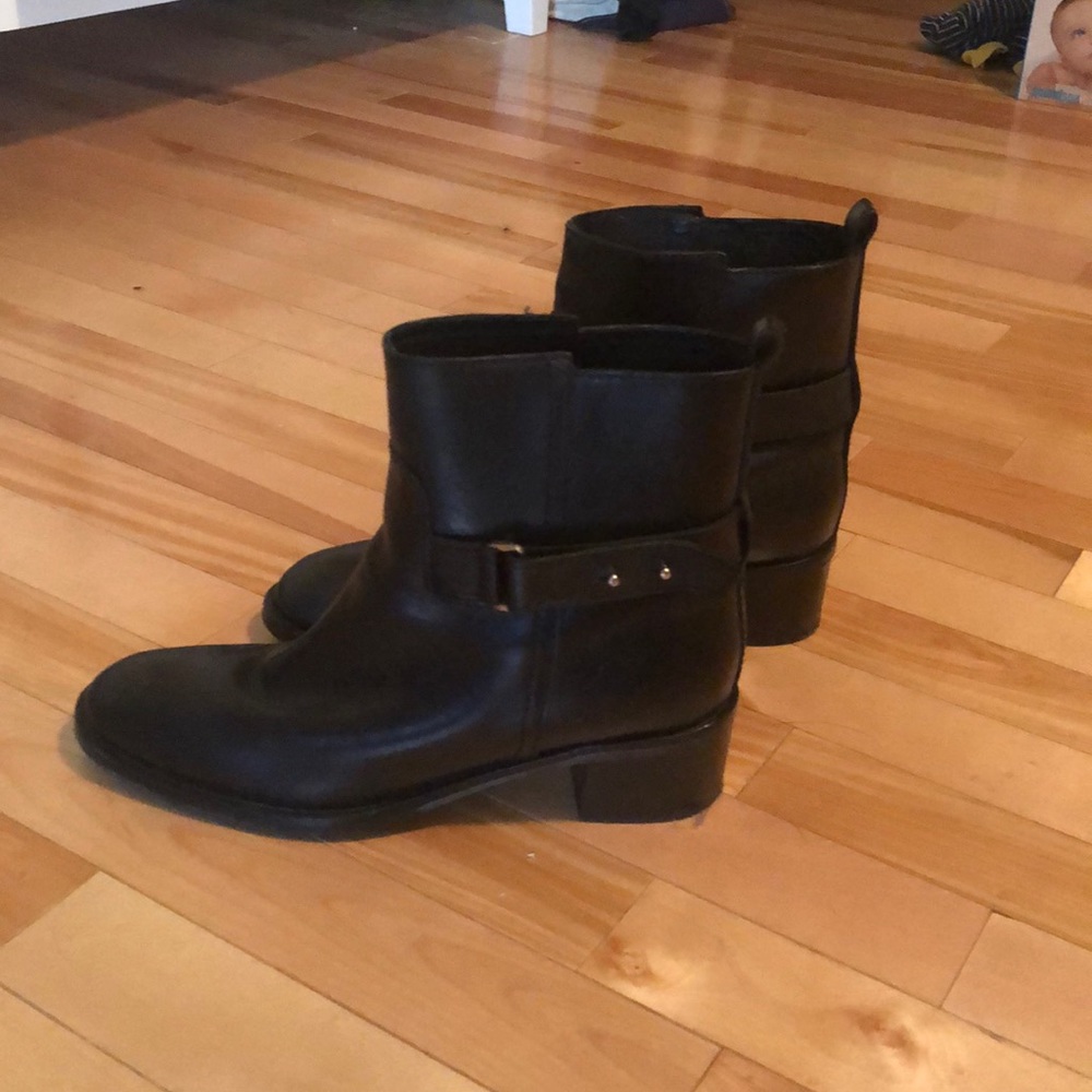 J.Crew black leather ankle boot